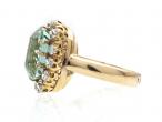 Antique Portuguese aquamarine and diamond cluster ring