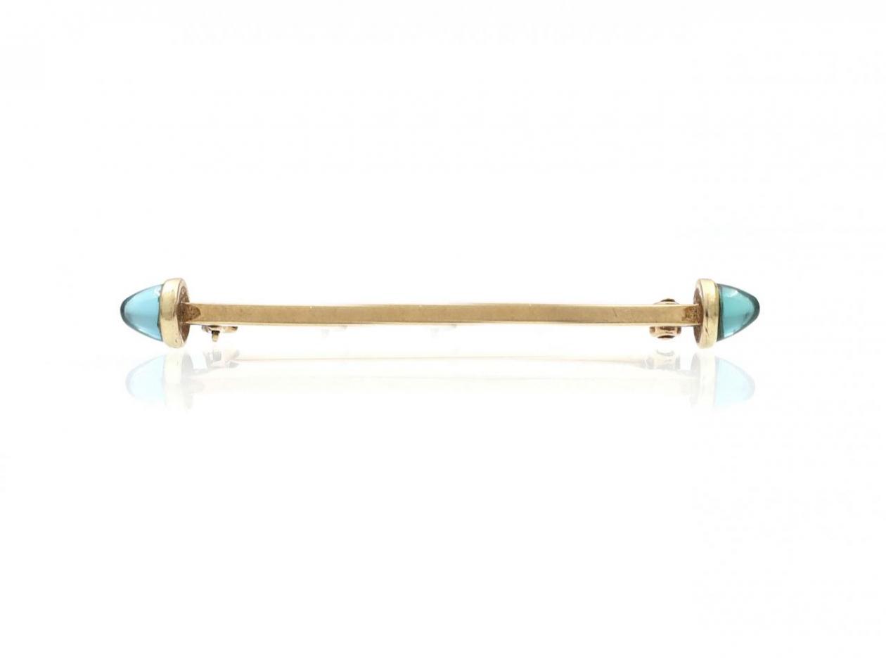 Retro aquamarine bar brooch
