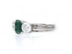 1940s three stone emerald and diamond ring