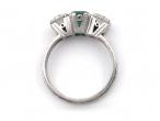 1940s three stone emerald and diamond ring