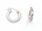 Italian 18kt white gold hoop earrings