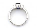 Vintage sapphire and diamond three stone ring in platinum