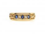 Victorian sapphire and diamond five stone ring
