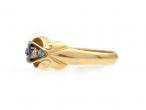Antique sapphire and diamond open scroll ring