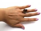Retro smokey quartz dress ring in 9kt yellow gold