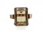 Retro smokey quartz dress ring in 9kt yellow gold
