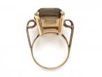 Retro smokey quartz dress ring in 9kt yellow gold