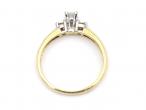 18kt yellow gold flanked diamond solitaire engagement ring