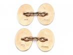 1922 oval 9kt rose gold cufflinks