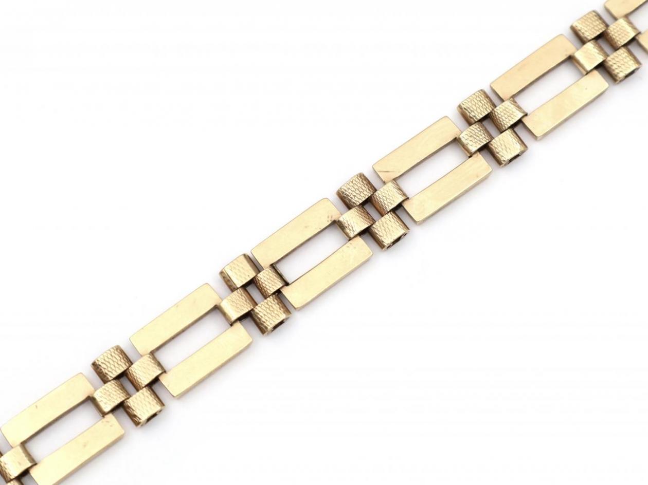 Vintage 9kt yellow gold open watch link bracelet