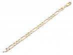 Vintage 9kt yellow gold solid Figaro link bracelet