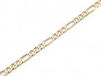 Vintage 9kt yellow gold solid Figaro link bracelet
