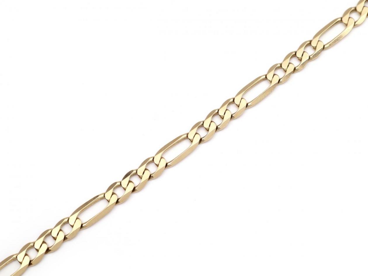 Vintage 9kt yellow gold solid Figaro link bracelet