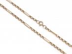 Vintage figaro belcher link necklace in 9kt yellow gold