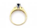 Sapphire and diamond solitaire ring in 18kt yellow gold