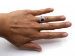 Antique sapphire and diamond coronet cluster engagement ring