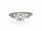 Vintage diamond solitaire engagement ring in platinum
