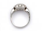 Platinum diamond set bombé cluster ring