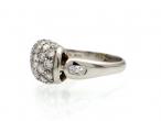 Platinum diamond set bombé cluster ring