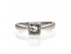 0.47ct square princess cut diamond solitaire ring