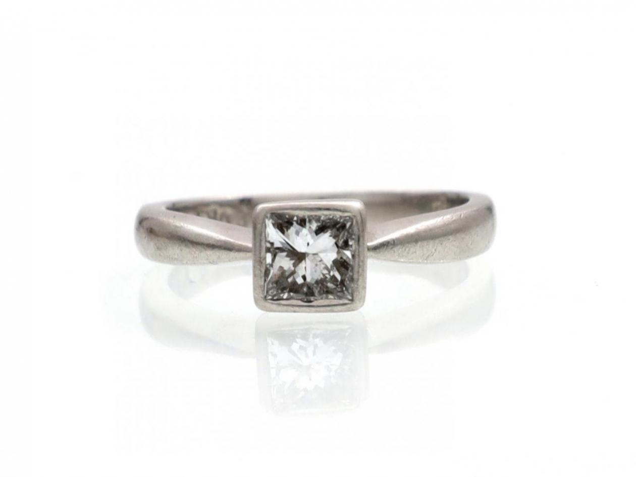 0.47ct square princess cut diamond solitaire ring
