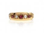 1882 ruby and diamond five stone ring in 18kt gold