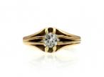1907 diamond solitaire ring in 18kt yellow gold