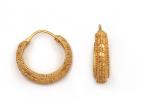 Etruscan revival antique 22kt yellow gold granular hoop earrings