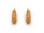 Etruscan revival antique 22kt yellow gold granular hoop earrings