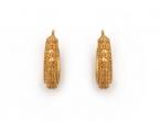 Etruscan revival antique 22kt yellow gold granular hoop earrings