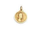 Religious 14kt yellow gold plated circular pendant