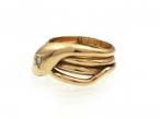 1917 diamond set serpent ring in 18kt yellow gold