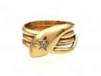 1917 diamond set serpent ring in 18kt yellow gold