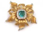 Retro costume brooch set with paste