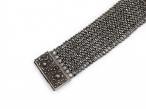 Antique cut steel broad bracelet with engraved push clasp