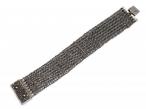 Antique cut steel broad bracelet with engraved push clasp