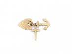 Vintage faith, hope and charity charm in 9kt yellow gold