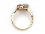 Edwardian diamond and pink sapphire two stone ring
