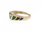 Tourmaline, opal and diamond abstract ring in yellow gold