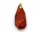 Vintage amber and 14kt yellow gold pendant