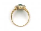 Victorian Emerald & Diamond Cluster Ring in 18kt Yellow Gold
