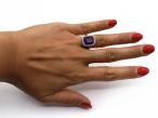 Art Deco amethyst and diamond rectangular cluster ring