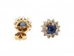 Vintage sapphire and diamond cluster earrings in gold
