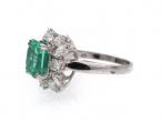 2.70ct Colombian emerald and diamond floral cluster ring