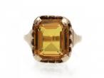 Vintage synthetic yellow sapphire dress ring in yellow gold