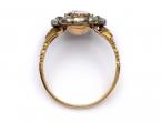Early Victorian pink topaz and diamond oval cluster ring