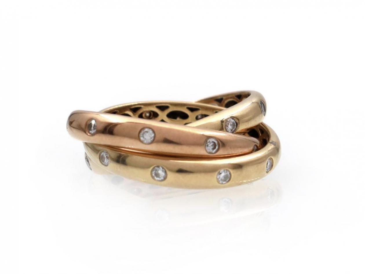 Vintage diamond studded Russian wedding ring