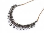 Antique diamond set fringe necklace in silver and 18kt yellow gold