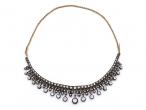 Antique diamond set fringe necklace in silver and 18kt yellow gold