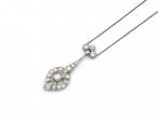 1920s platinum diamond openwork pendant with length adjuster
